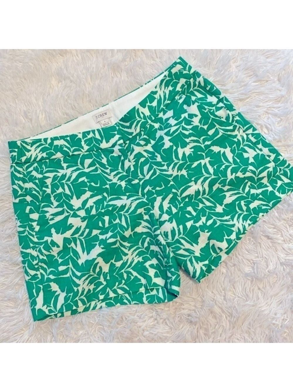 NWOT J.Crew tropical leaf print chino shorts